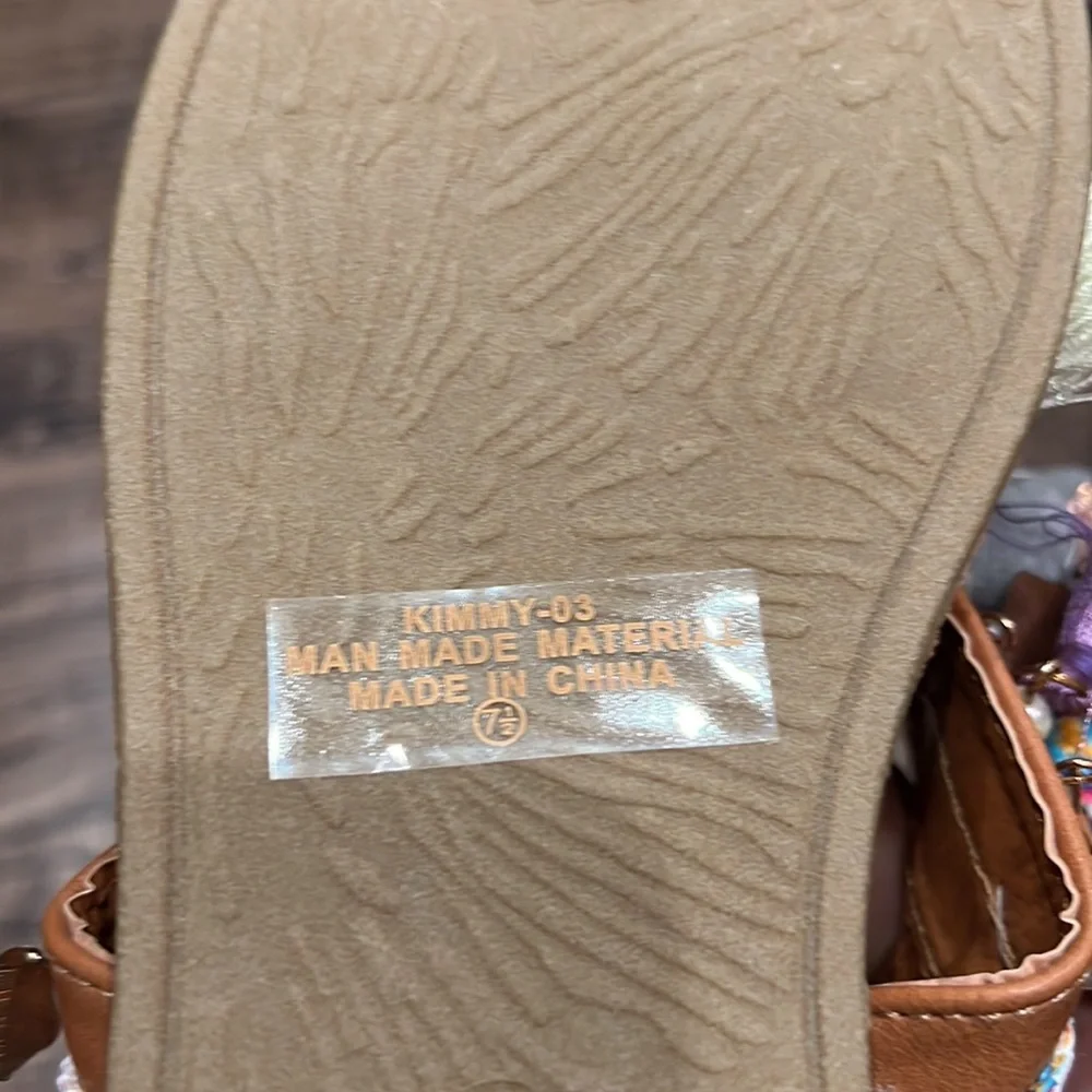 NIB! Refresh pom pom tassel embellished sandals - Picture 5 of 5